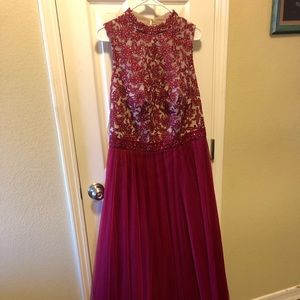 Wine colored Prom dress. Full length. Gorgeous- only worn once.